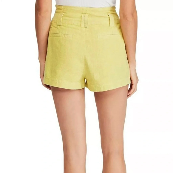 Free People Everywhere You Go Paperbag Shorts Size 2 Starfruit OB890128 - Picture 2 of 6